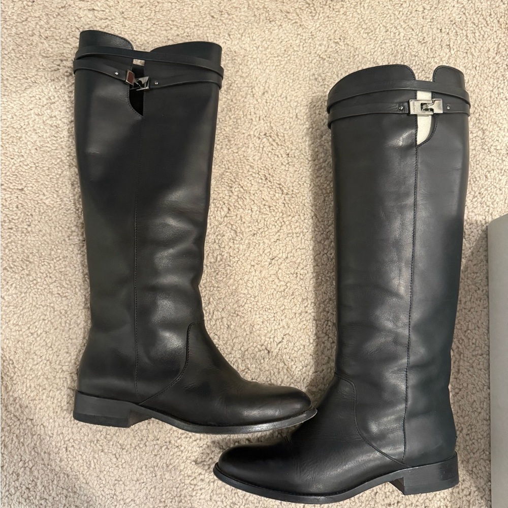 Black Jimmy Choo Leather Riding Boots